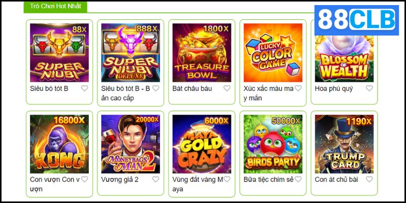 Nổ Hũ 88CLB Nổ Hũ 88CLB sở hữu kho game đồ sộ